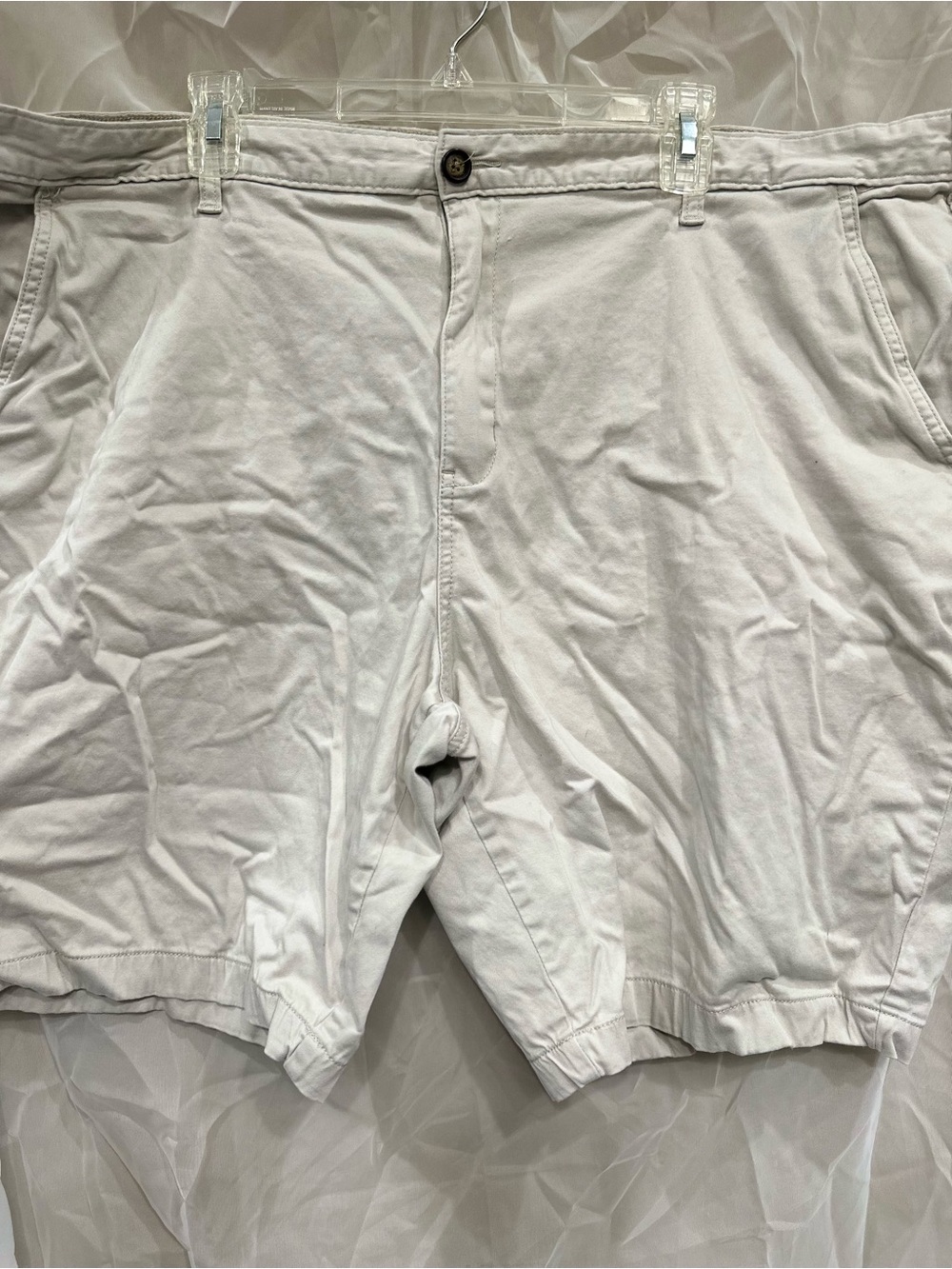 George Light Tan Khaki Flat-Front Cotton Shorts